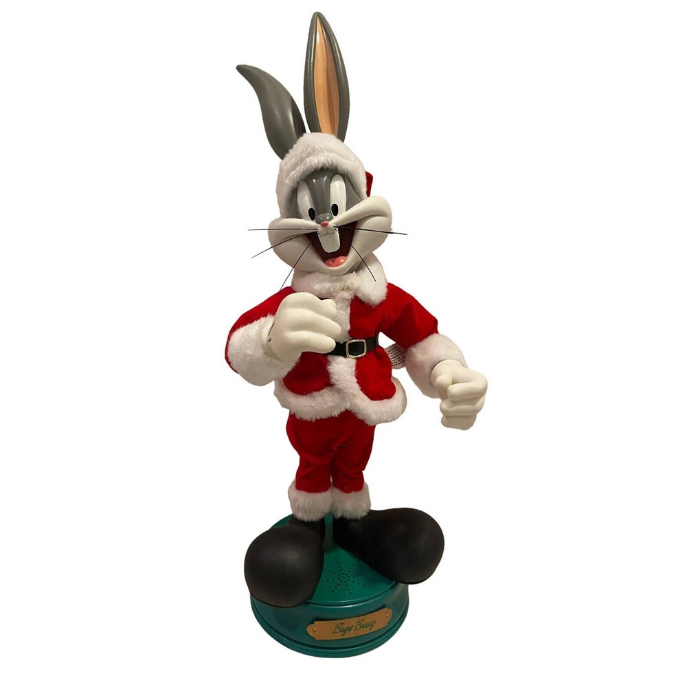 Vtg Warner Bros Looney Tunes 17”Bugs Bunny Animated Christmas Figure Decoration